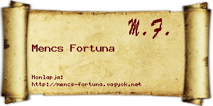 Mencs Fortuna névjegykártya